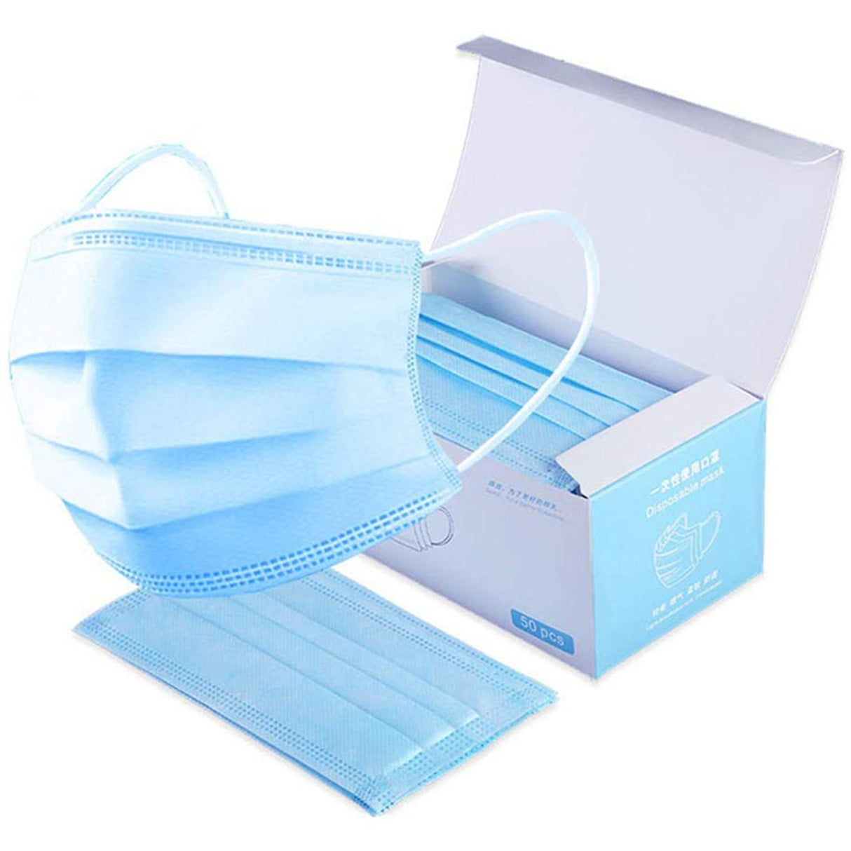 Masca chirurgicala profesionala medicala, 3 pliuri, cu elastic, diverse culori, (50buc/set)
