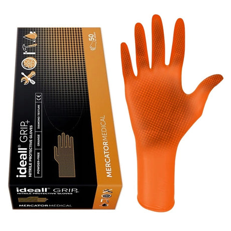 Manusi Ideall Grip, portocalii, unica folosinta, masura XL, (50buc/set)