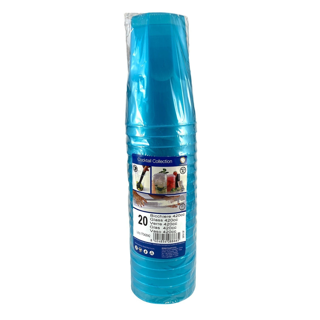 Pahare cocktail, turquoise, 420cc, (20buc/set)