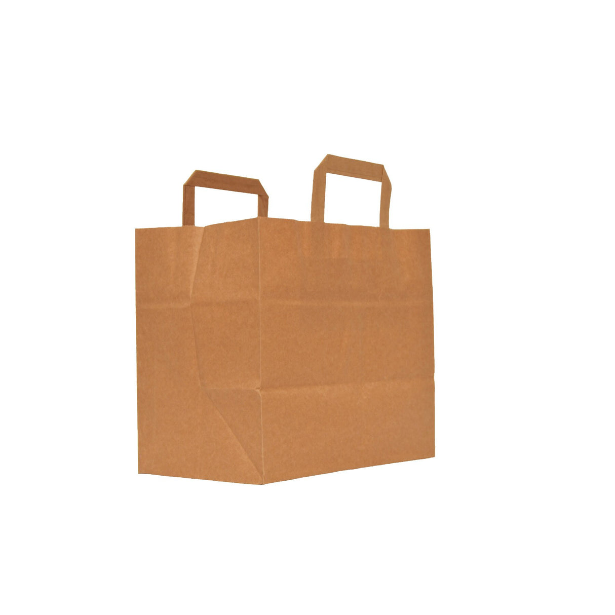 Sacosa hartie, din kraft natur, cu maner tip banda 26x17x24 cm