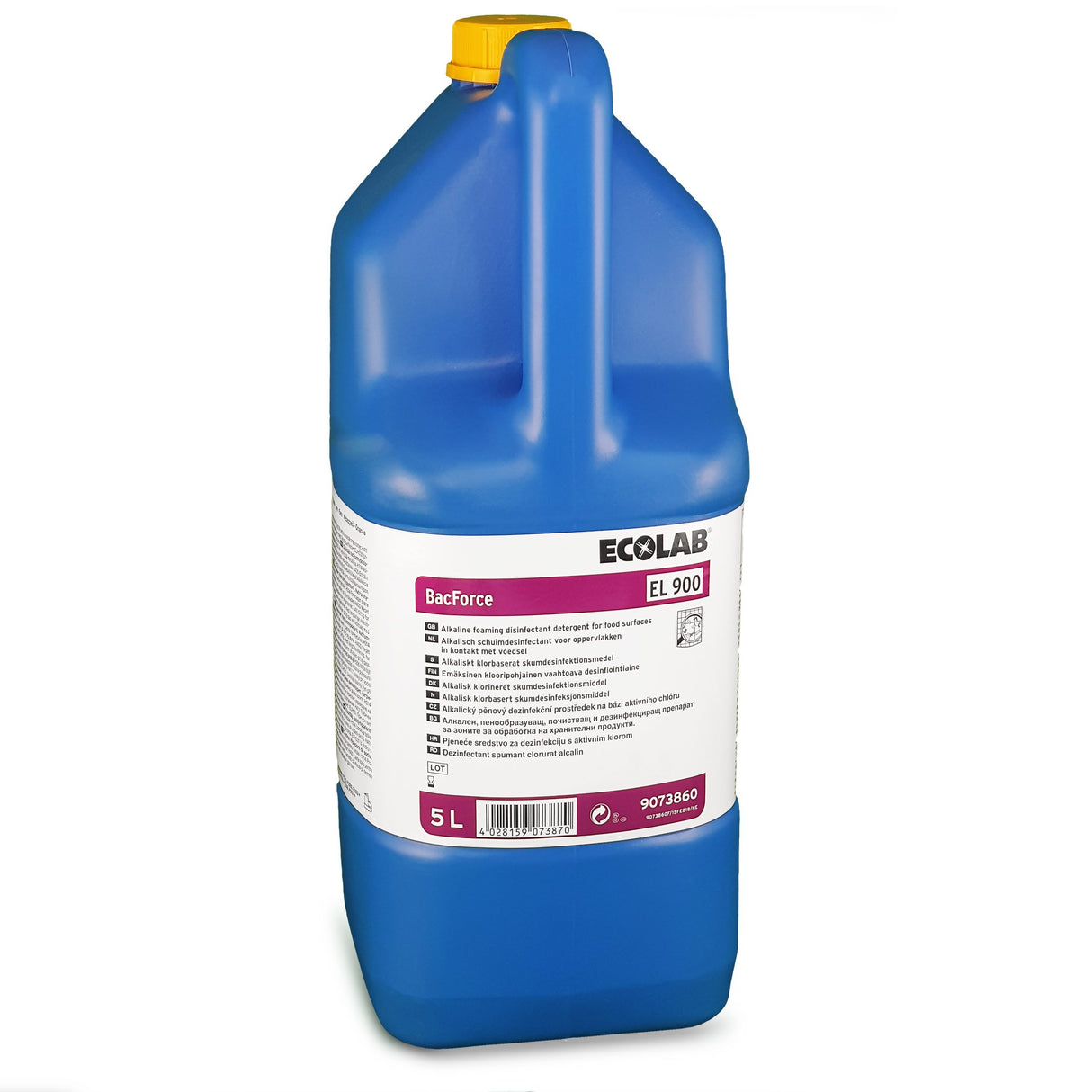 Ecolab BacForce EL 900, detergent dezinfectant pe bază de clor, profesional, cu aviz biocid MS TP2 și TP4, 5L