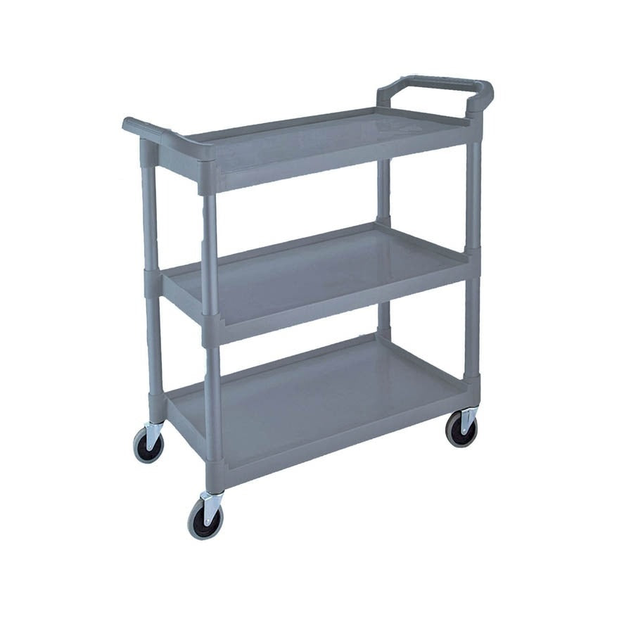 Cărucior profesional pentru servire alimente cu 3 rafturi, polipropilenă pe structură metalică, IPC