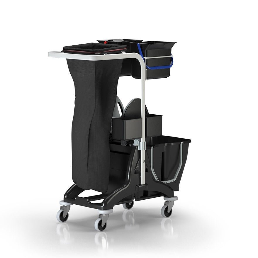 Cărucior profesional multifuncțional, sac 70 litri, găleată 25 L, storcător inclus, IPC Compact Big