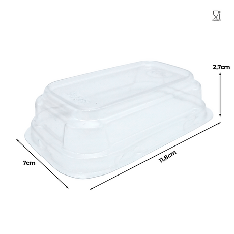 Capac plastic pentru formă de copt mini chec, transparent, 11,8x7x2,7cm, 25buc/set