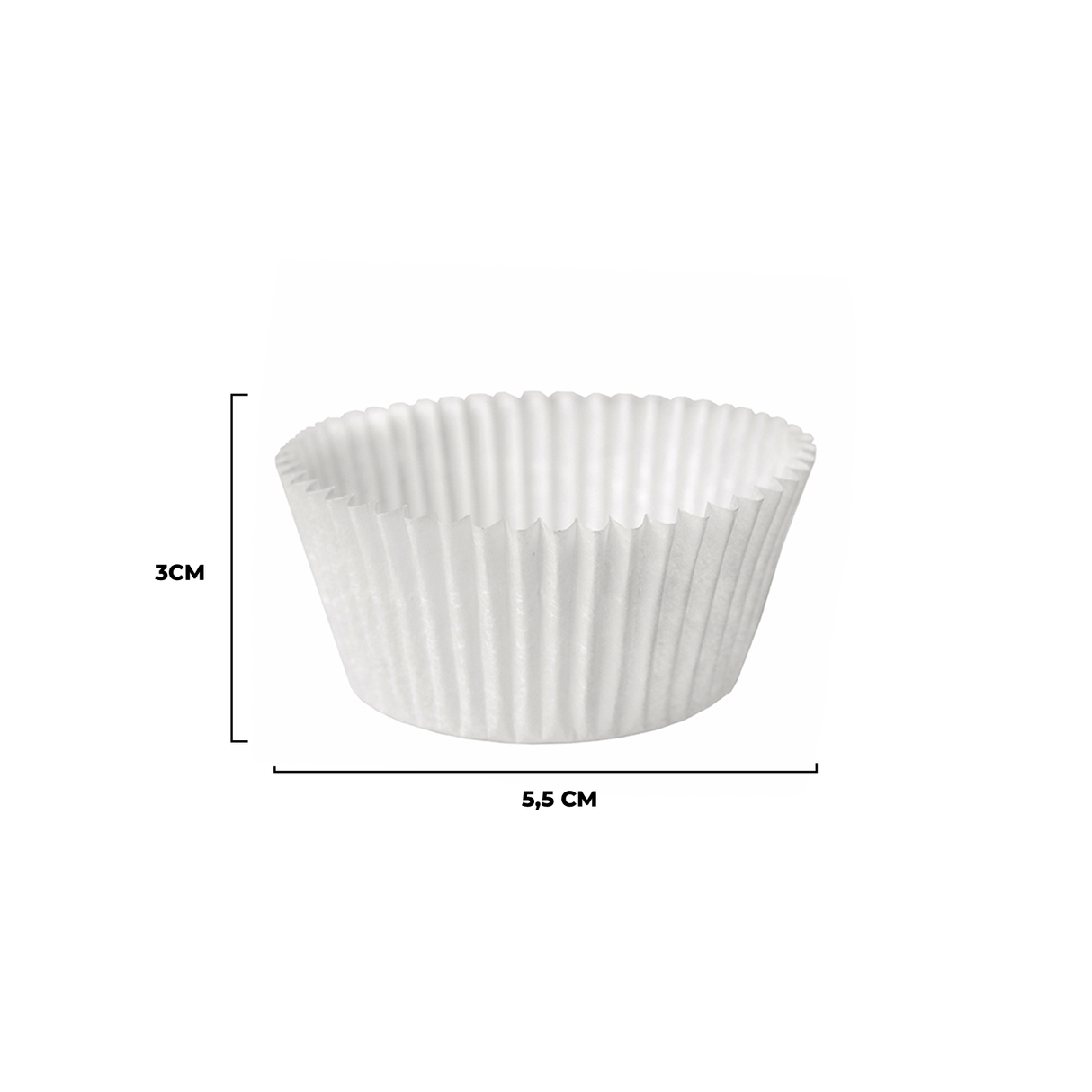 Chese din hârtie albă  pentru brioșă, ⌀5,5cm, 1000 bucăți/set