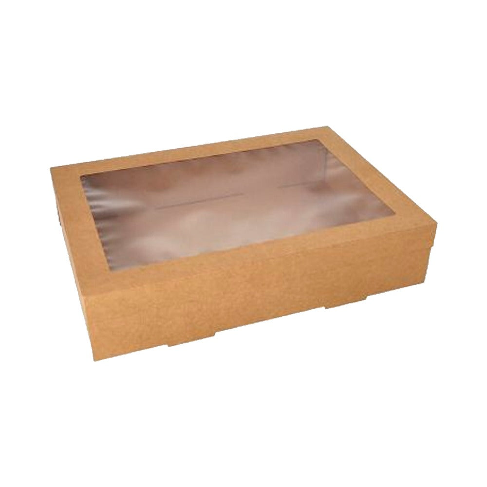 Cutie pentru catering din carton, capac cu fereastră, 36x25x6cm