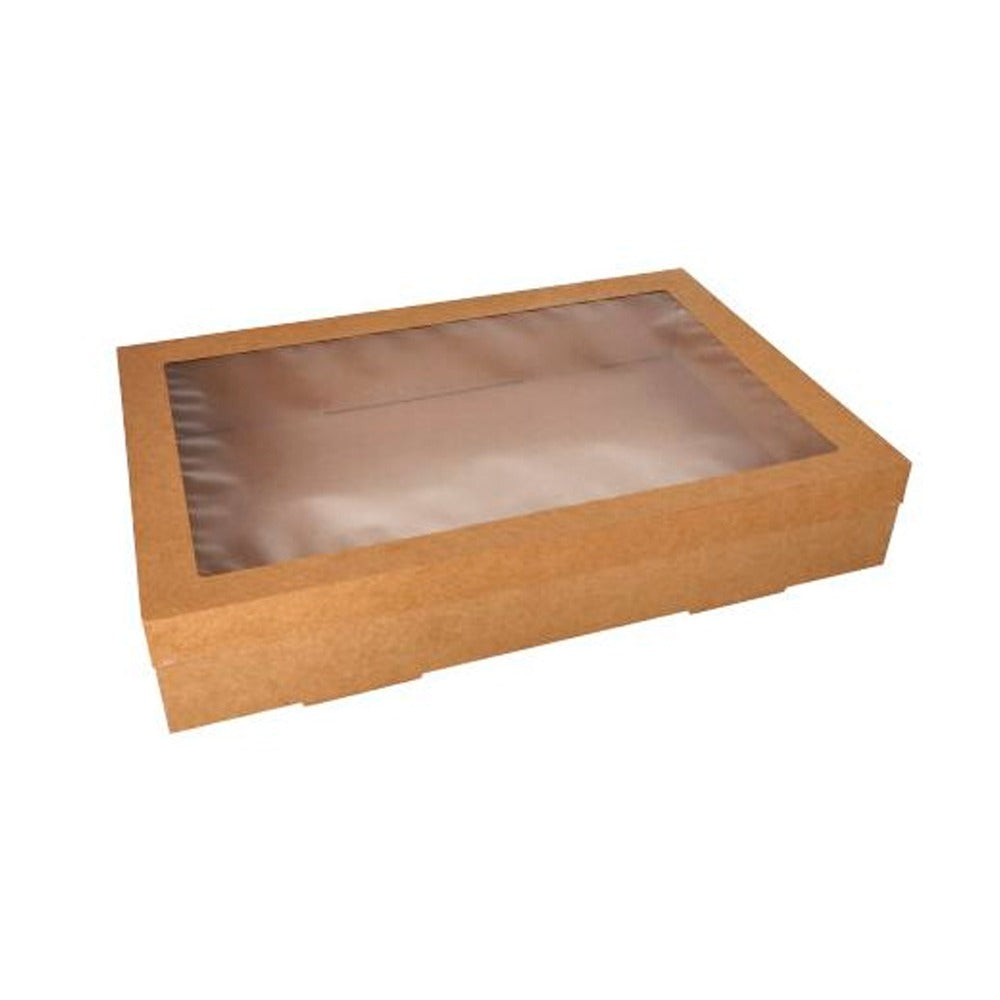 Cutie pentru catering din carton, capac cu fereastră, 45x31x6cm