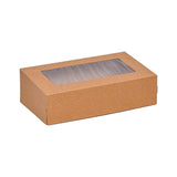 Cutie pentru catering din carton, capac cu fereastră, 25,5x15x8cm