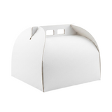 Cutie pentru tort din carton, cu mâner, alb
