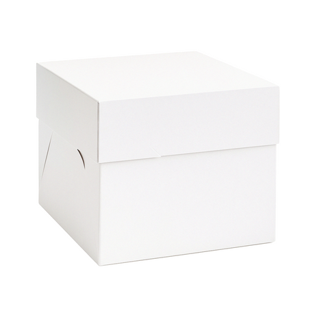 Cutie din carton pentru transportul tortului, cu capac separat, alb, Decora