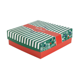 Cutie prăjituri cu capac atașat, design Crăciun, interior aluminium, 220x215x80mm