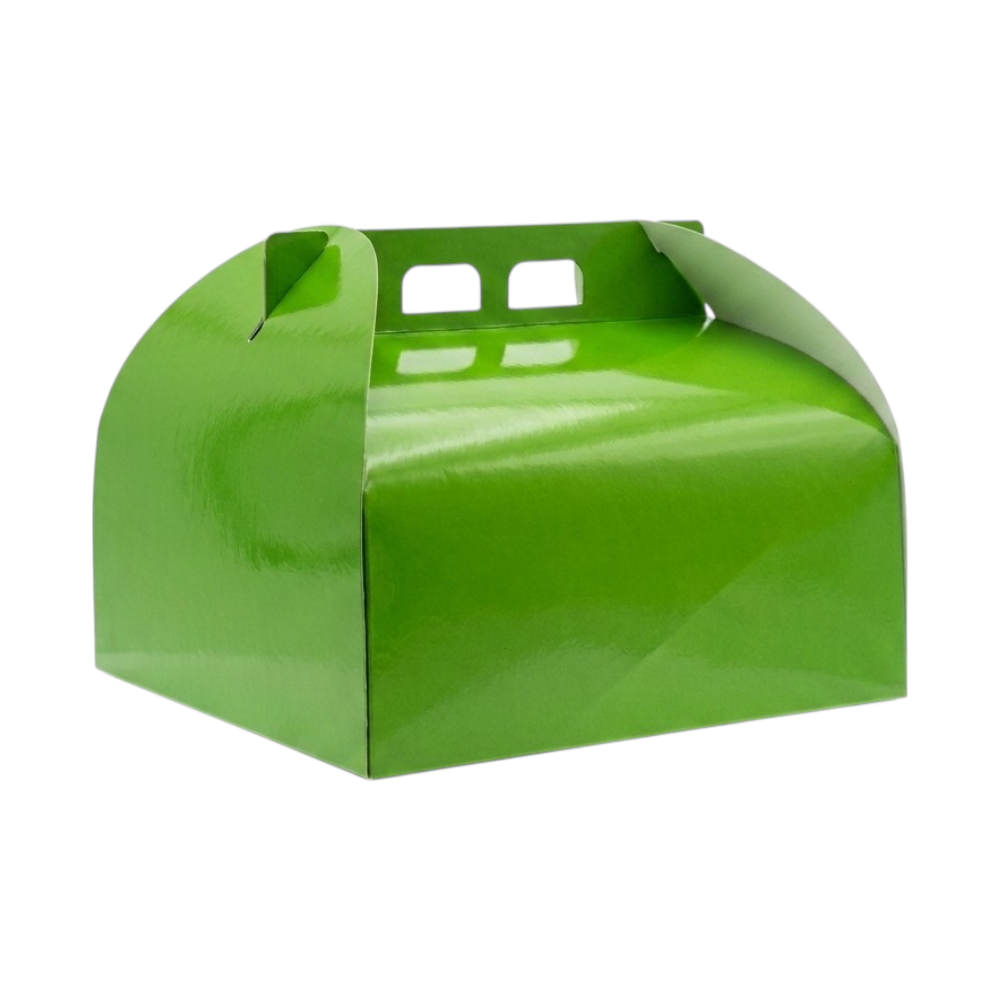Cutii pentru tort din carton, cu mâner, diverse culori (25 buc/set)