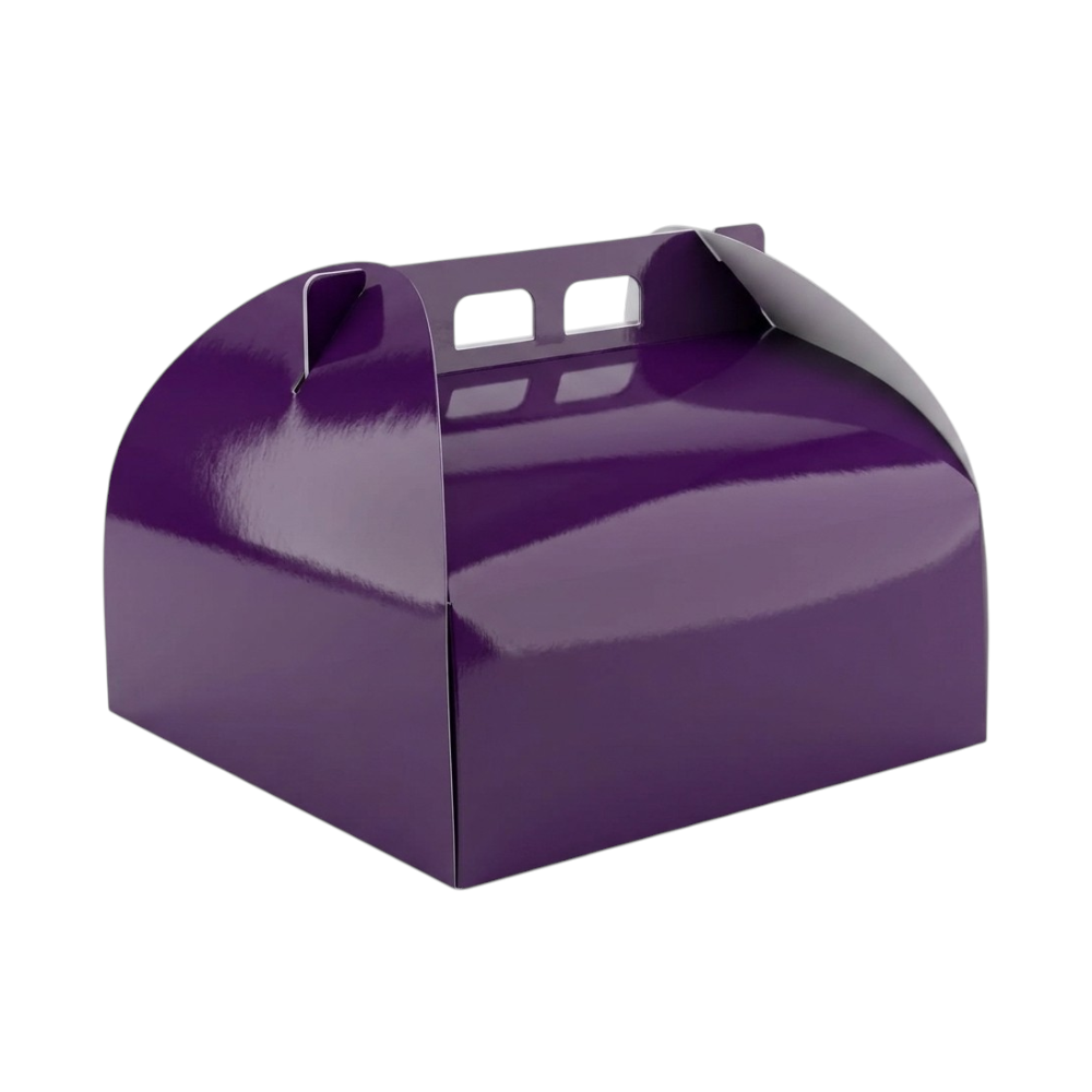 Cutii pentru tort din carton, cu mâner, diverse culori (25 buc/set)