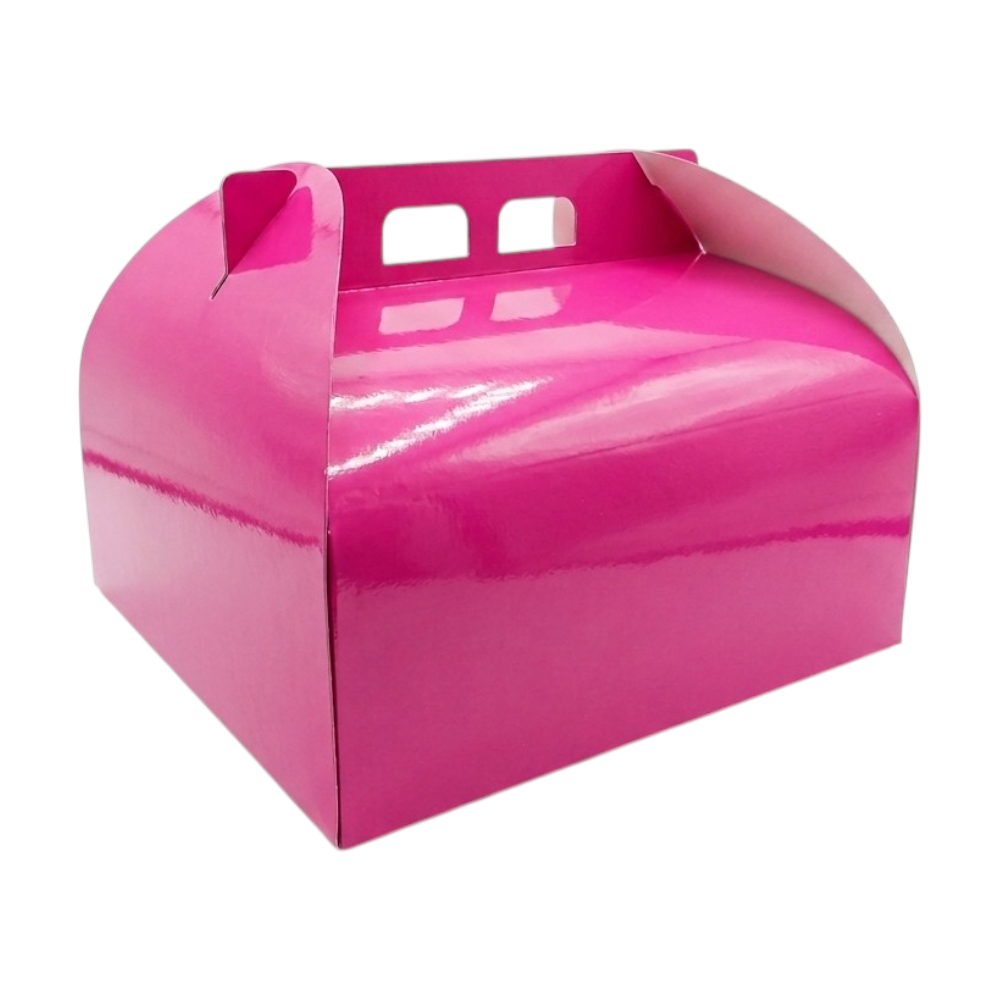 Cutii pentru tort din carton, cu mâner, diverse culori (25 buc/set)