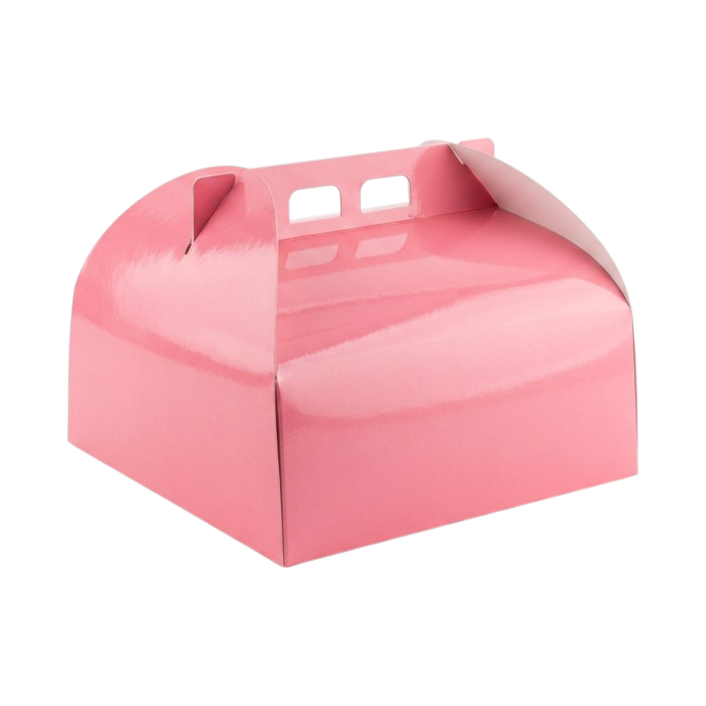 Cutii pentru tort din carton, cu mâner, diverse culori (25 buc/set)