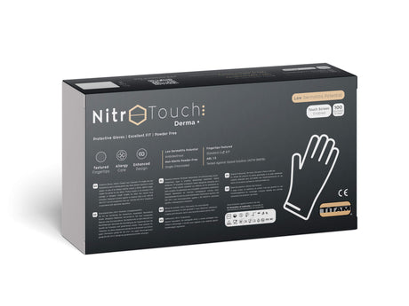 Nitro Touch Derma Plus, mănuși din nitril, negre, S