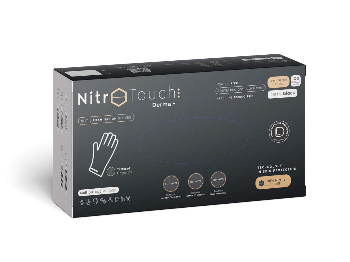 Nitro Touch Derma Plus, mănuși din nitril, negre, XL