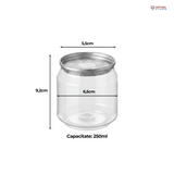Doze transparente PET, capac din aluminiu pentru băuturi și deserturi