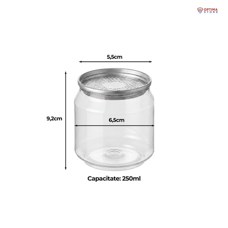 Doze transparente PET, capac din aluminiu pentru băuturi și deserturi
