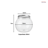 Doze transparente PET, capac din aluminiu pentru băuturi și deserturi
