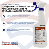 Ecolab Carpet A, soluție pentru îndepărtarea petelor solubile de pe covoare, mochetă și textile, 500ml