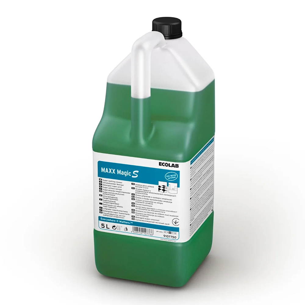 Ecolab Maxx Magic S, detergent concentrat universal, superumectant pentru suprafețe poroase, 5L