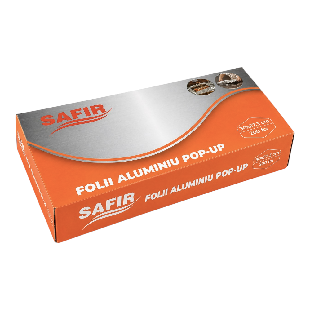 Folii aluminiu pop-up Safir, pre-tăiate pentru ambalare rapidă