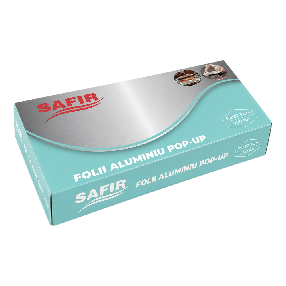 Folii aluminiu pop-up Safir, pre-tăiate pentru ambalare rapidă