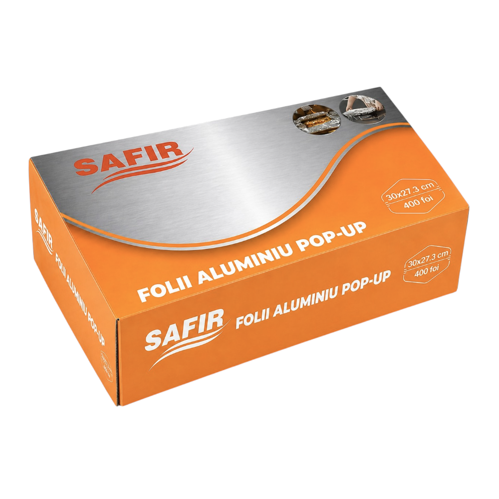 Folii aluminiu pop-up Safir, pre-tăiate pentru ambalare rapidă