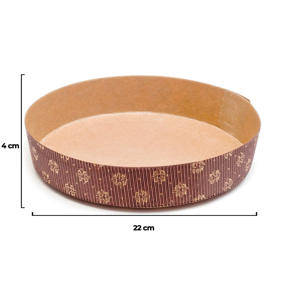 Formă copt tartă / pască, carton maro, rezistentă la grăsimi, desprindere ușoară, termorezistentă, 22x4cm