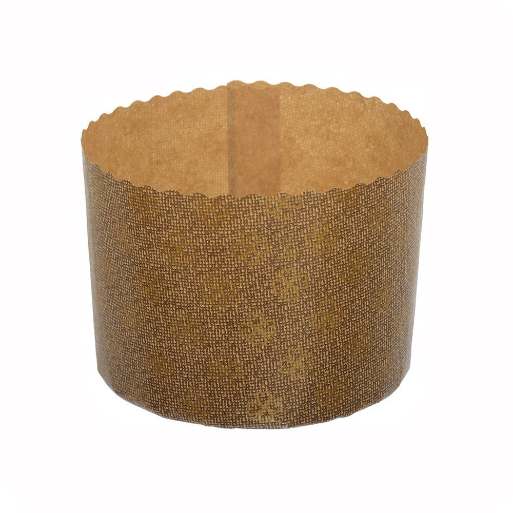 Formă copt Panettone, hârtie maro, rezistentă la grăsimi, desprindere ușoară, termorezistentă, 750g, 15,4x11,2cm