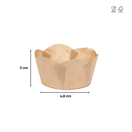 Chesă Tulip copt, hârtie crem, rezistentă la grăsimi, termorezistentă, 4,8x3cm, 65g, 190 buc/set