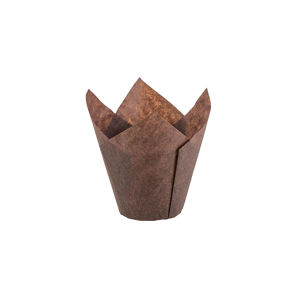 Chesă Tulip copt, hârtie maro, rezistentă la grăsimi, termorezistentă, 50g, 3,5x6cm, 250 buc/set