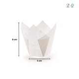 Chesă Tulip copt, hârtie albă, rezistentă la grăsimi, termorezistentă, 50g, 5x8cm, 265 buc/set