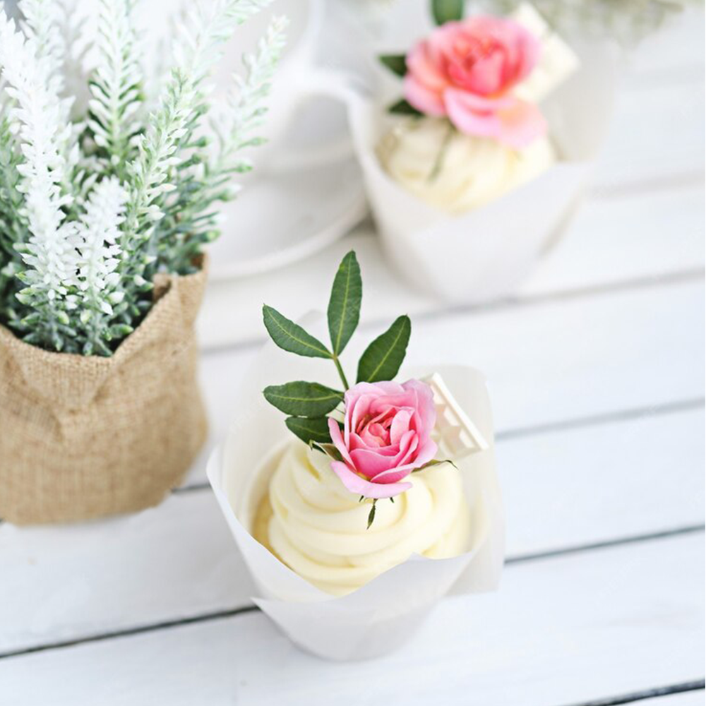 Chesă Tulip copt, hârtie albă, rezistentă la grăsimi, termorezistentă, 50g, 5x8cm, 265 buc/set