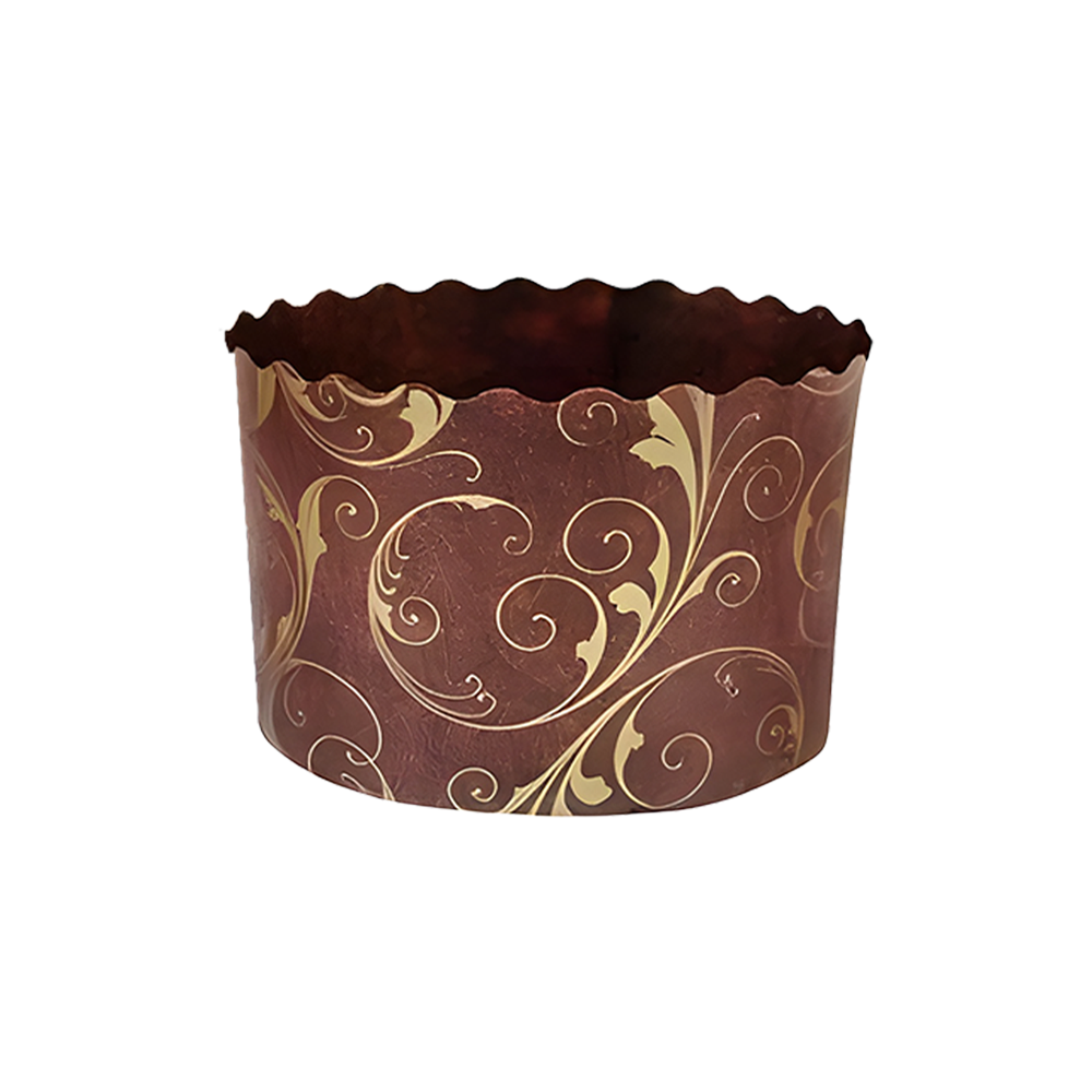 Formă Copt Premium, Mini Panettone, hârtie maro, rezistentă la grăsimi, desprindere ușoară, termorezistentă, 7x5cm, 100buc/set