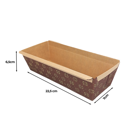 Formă de cozonac / chec, carton, pentru copt, 400 gr, 22,5 x 7 x 6,5 cm, rezistentă la grăsimi, termorezistentă (50buc/set)