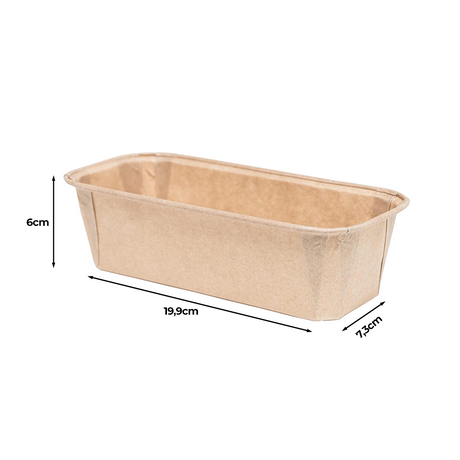 Formă copt cozonac / chec, hârtie crem, rezistentă la grăsimi, antiaderentă, termorezistentă, 19,9x7,3x6,2cm (25buc/set)