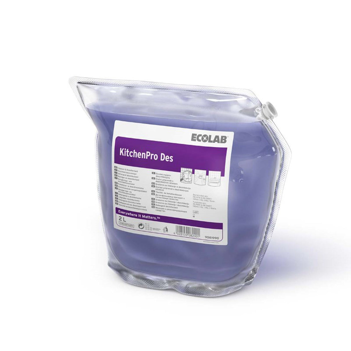 Ecolab Kitchen Pro Des, detergent dezinfectant pentru suprafețele din bucătării, cu aviz biocid MS, 2L