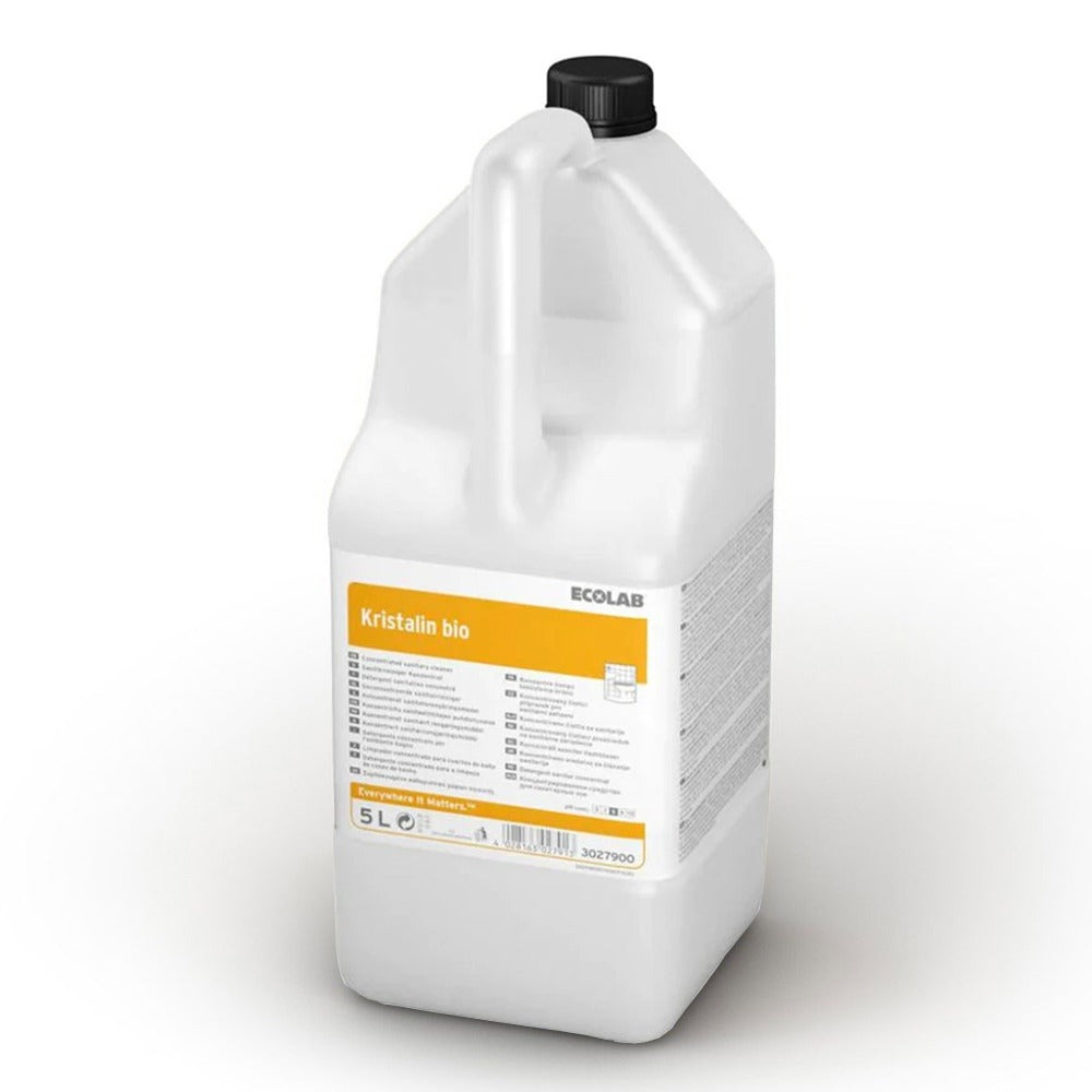 Ecolab Kristalin bio, detergent sanitar enzimatic pentru băi și sisteme de scurgere, 5L