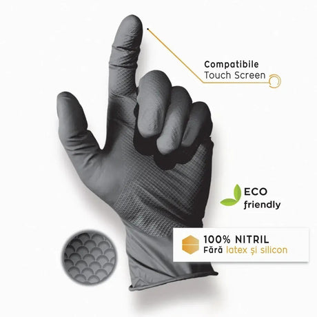 Mănuși din nitril, negre, Nitro Touch, mărimea S