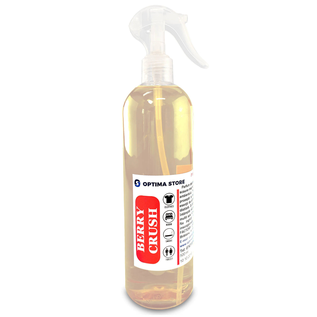 Odorizant profesional cu parfum floral și note fructale BERRY CRUSH OPTIMA STORE 500 ml pentru textile si ambient