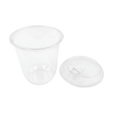 Pahar PET bubble / boba tea cu capac si clips, 350 ml, 12 oz (100 buc/set)