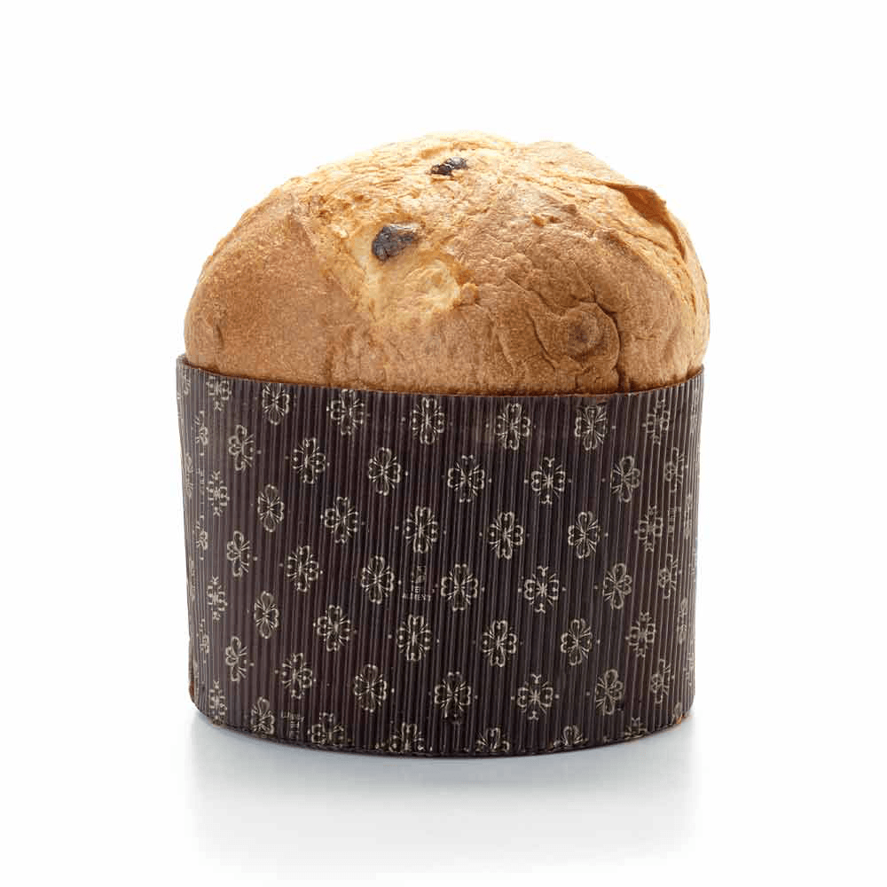 Formă de copt pentru Panettone, carton maro, rezistentă la grăsimi, desprindere ușoară, termorezistentă, 500g, 13,4x9,5cm
