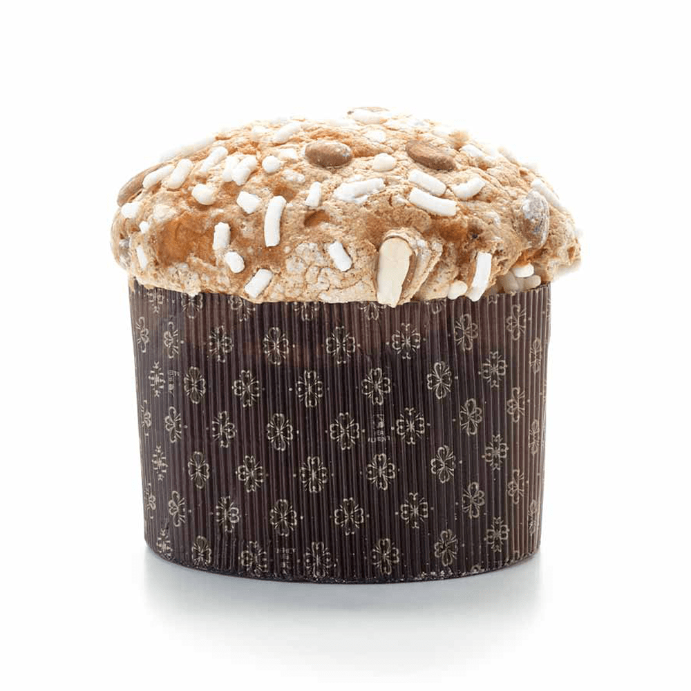 Formă de copt pentru Panettone, carton maro, rezistentă la grăsimi, desprindere ușoară, termorezistentă, 500g, 13,4x9,5cm
