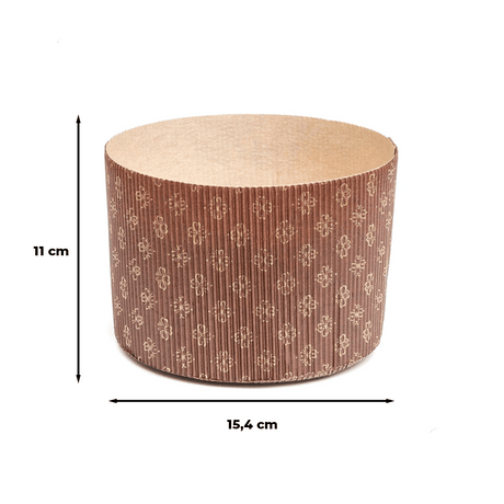 Formă de copt pentru Panettone, carton maro, rezistentă la grăsimi, desprindere ușoară, termorezistentă, 750g, 15,4x11cm