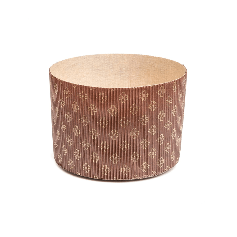 Formă de copt pentru Panettone, carton maro, rezistentă la grăsimi, desprindere ușoară, termorezistentă, 500g, 13,4x9,5cm