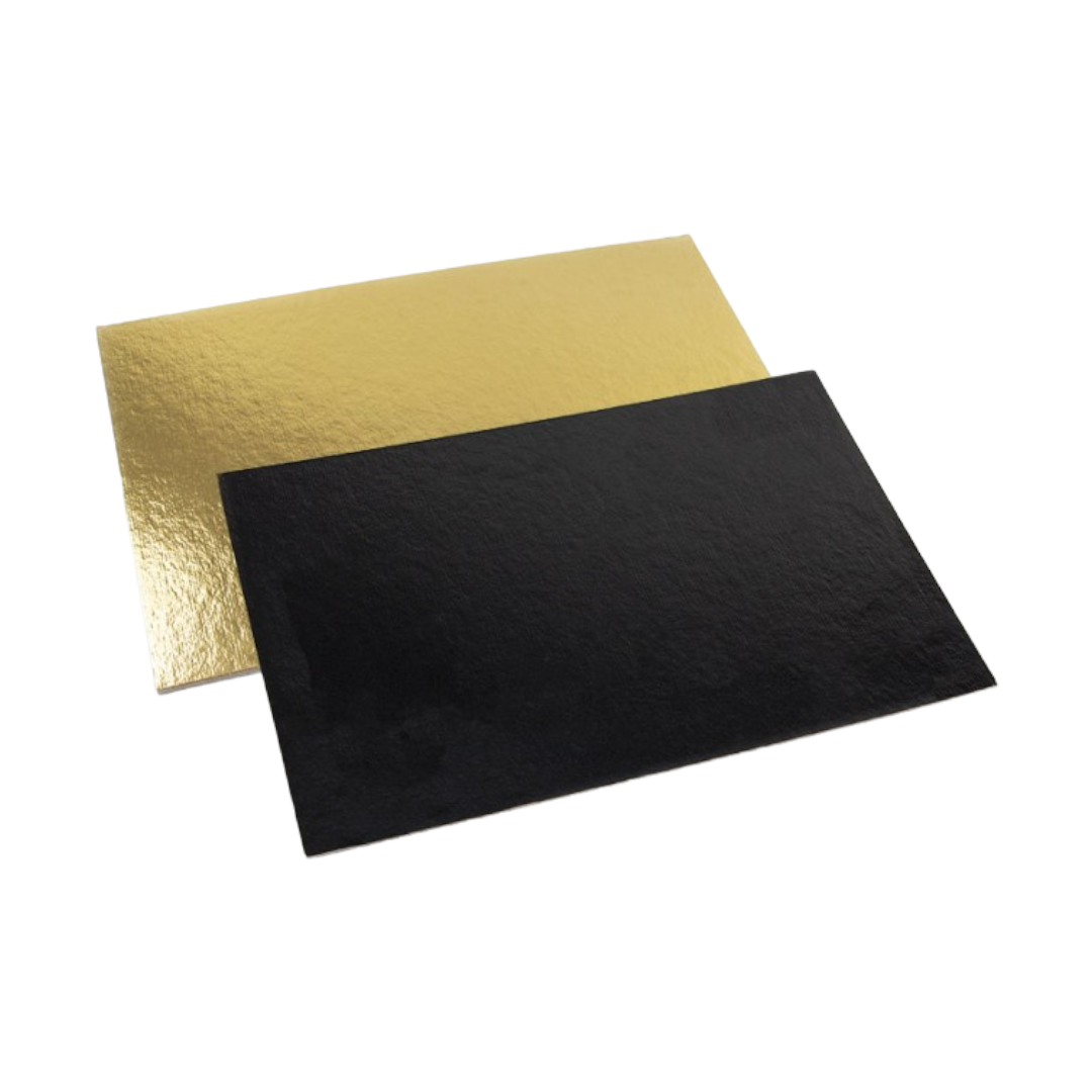 Planșetă pentru tort cu 2 fețe, 3mm, laminată, auriu - negru