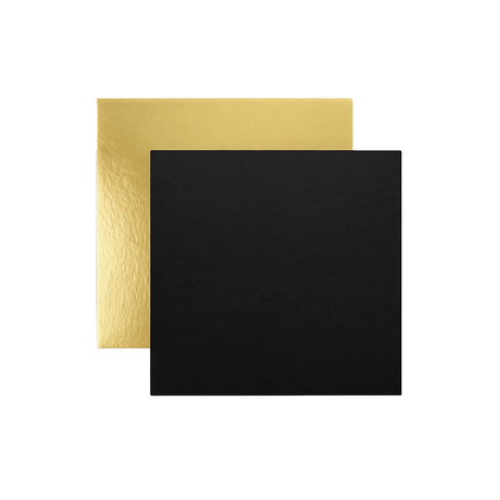 Planșetă pentru tort cu 2 fețe, 3mm, laminată, auriu - negru