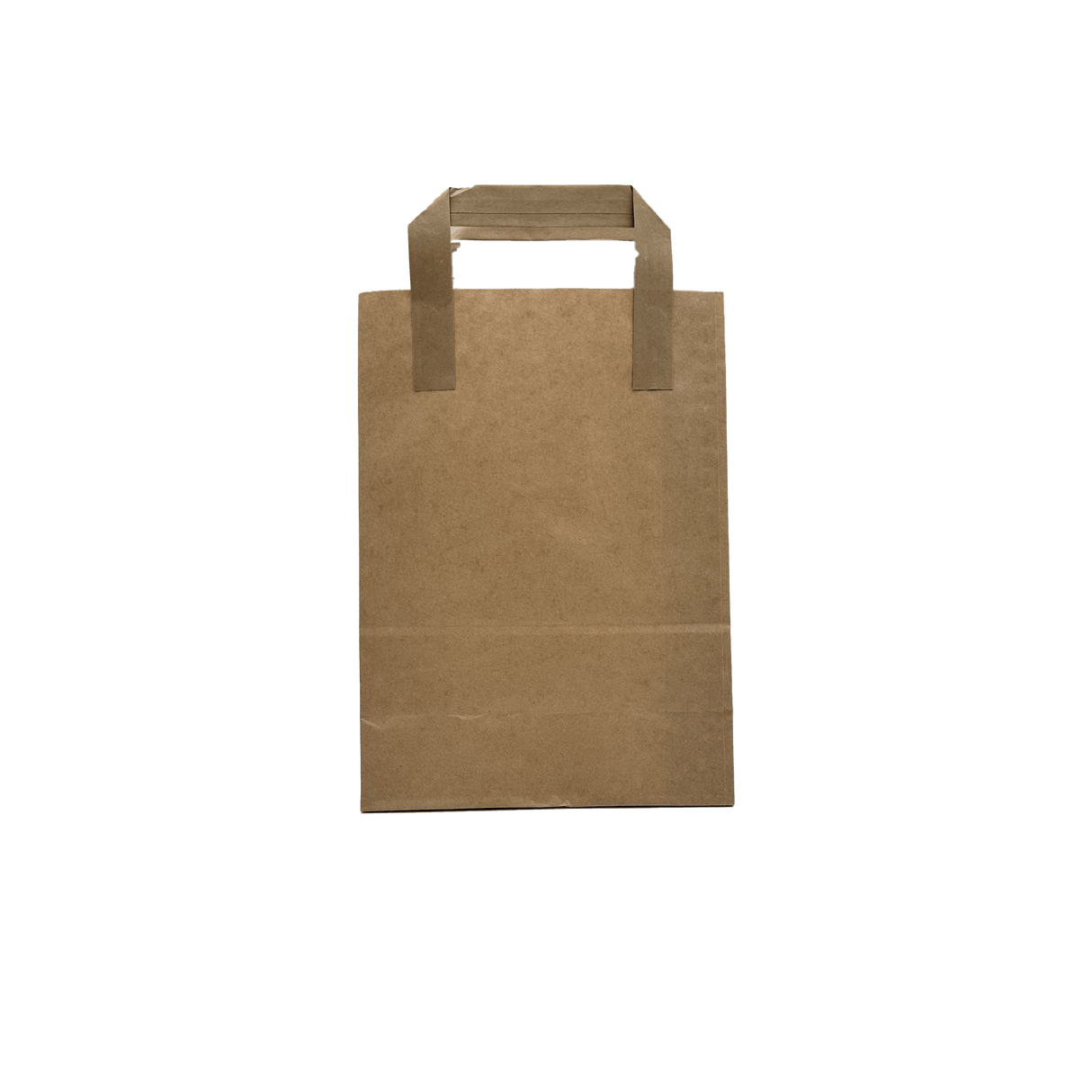 Sacoșă din hârtie cu mâner tip bandă, 18x9x25cm, kraft natur